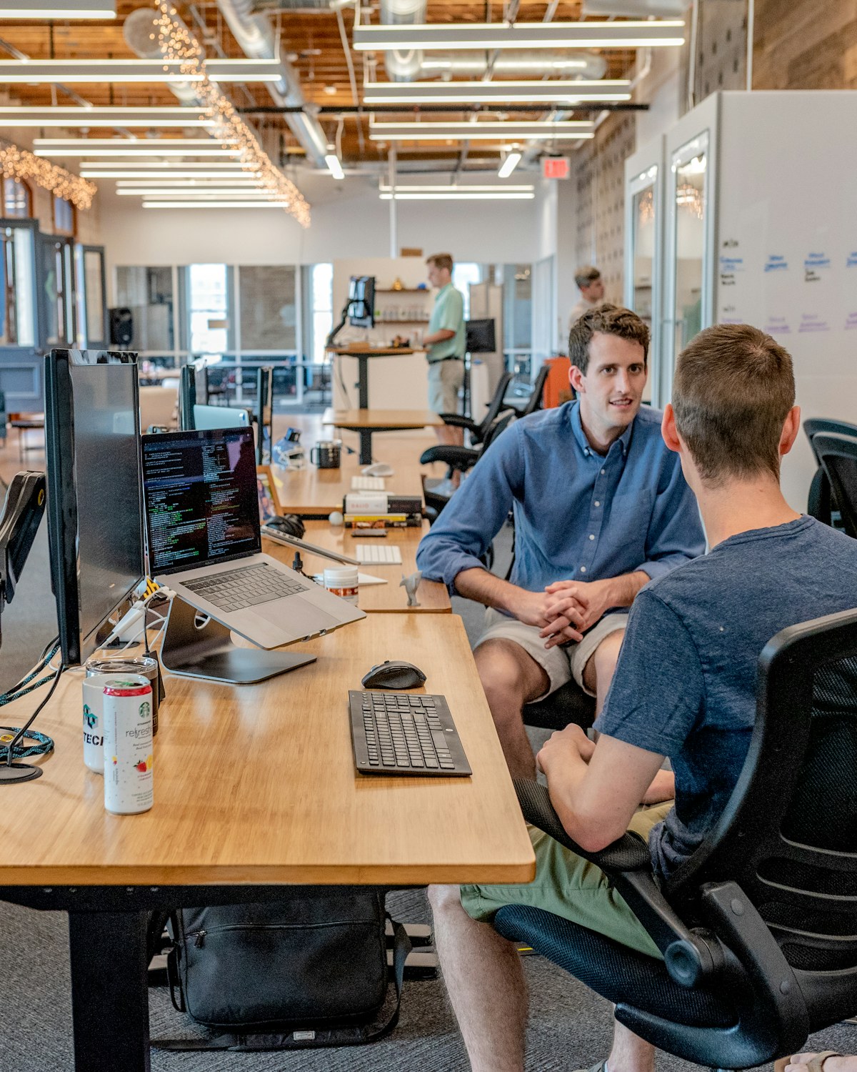 People working together in a bright studio office